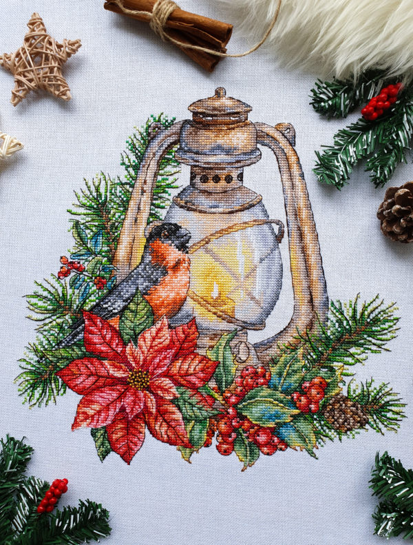 Схема для вышивки крестом "Рождественский фонарь"